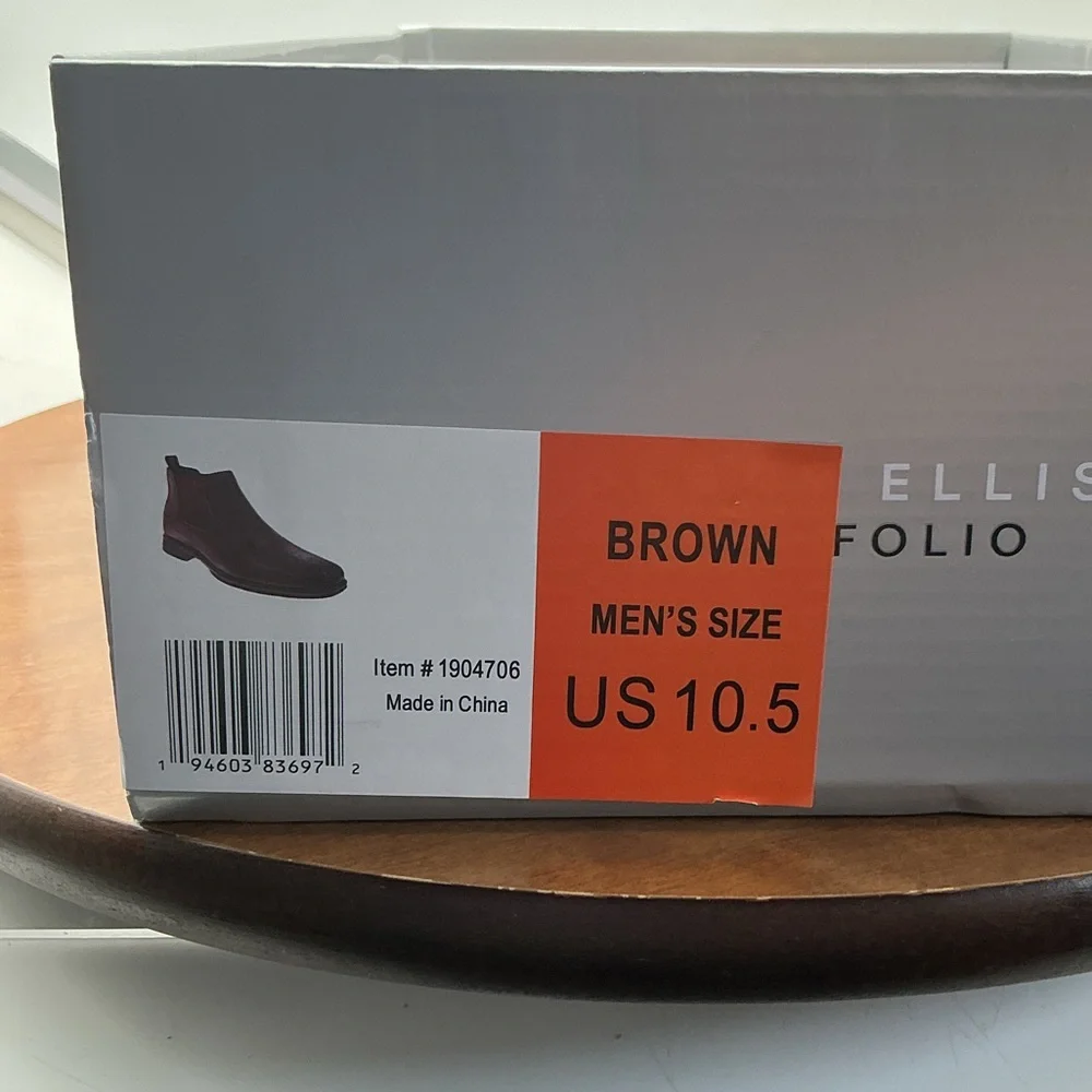 Perry Ellis Portfolio Chelsea Boots‎ Men's Brown Leather Casual Formal - 10.5